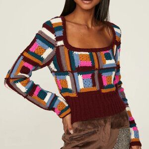 Sea New York Camryn Crocheted Cropped Sweater